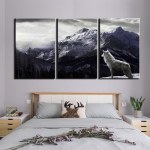 Tableau loup blanc à la montagne Tableau Loup Tableau Animaux taille: S|M|L|XL|XXL
