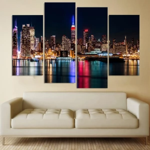 Tableau New York de nuit Tableau New York Tableau Ville