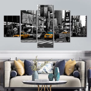 Tableau New York en noir et blanc et taxis jaune Tableau New York Tableau Ville