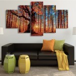 Tableau forêt d’automne Tableau Arbre Tableau Nature format: Horizontal