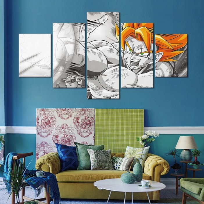 Tableau super Sayian noir et blanc