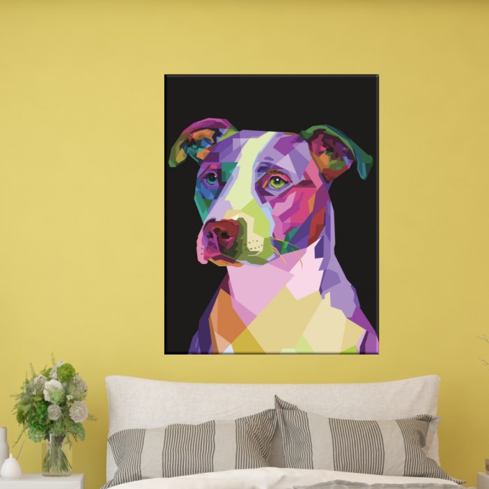 Quadro pintura cão abstrato