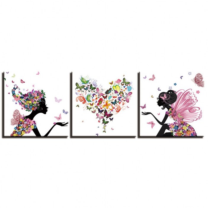 Tableau femmes et papillons Tableau Papillon Tableau Animaux taille: XXS|XS|S|M|L|XL|XXL