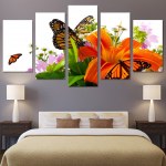 Tableau papillons et fleurs de lys