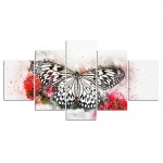 Tableau peinture papillon noir et blanc