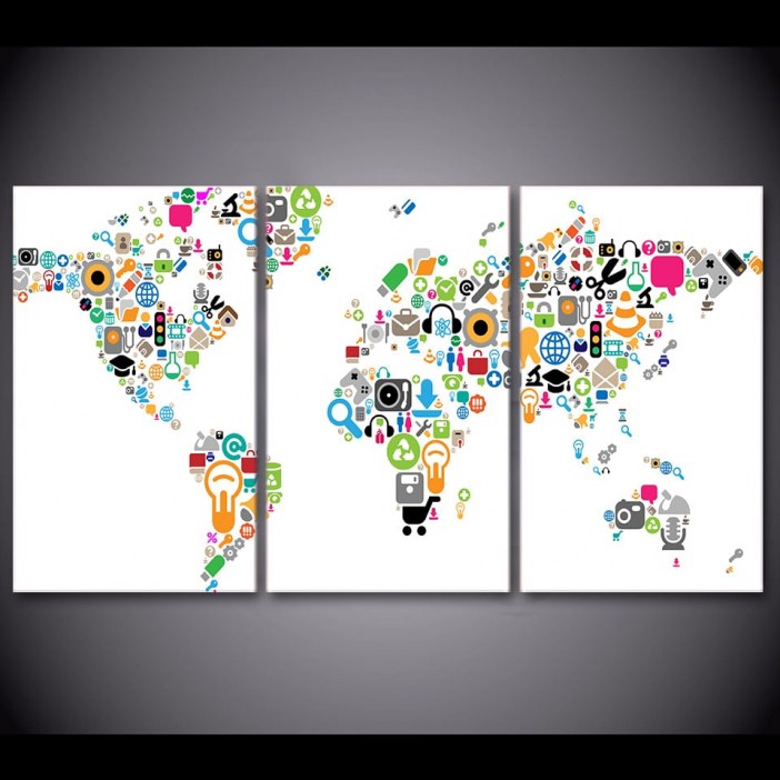 Tableau carte du monde logos