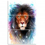Tableau lion aux couleurs vives