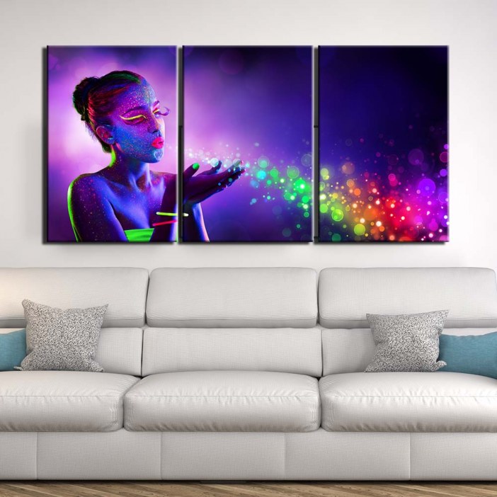 Tableau femme fluorescente