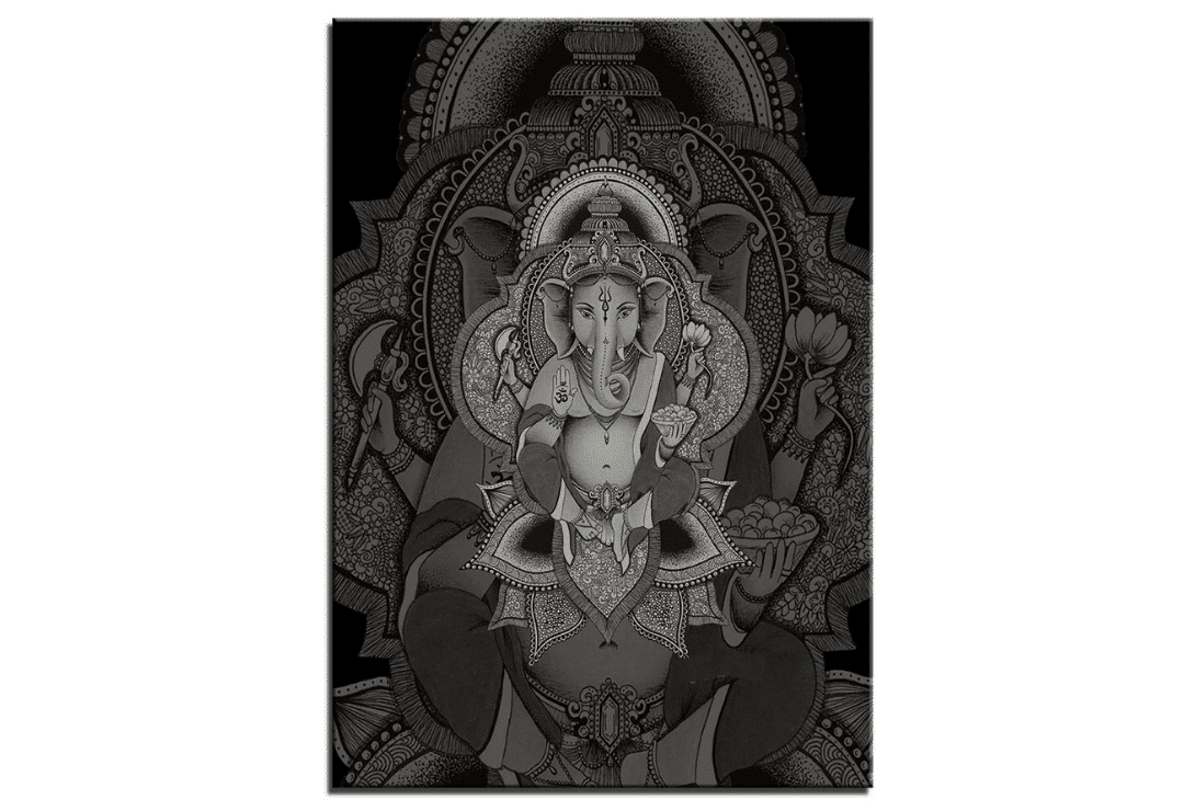 Tableau éléphant dieu hindou Ganesh Tableau Éléphant Tableau Animaux Technique: Pintura pulverizada