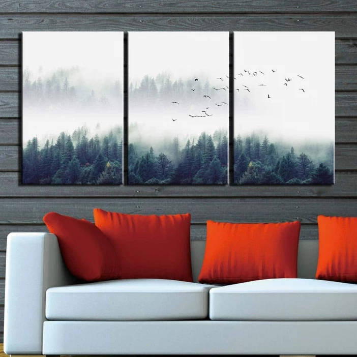 Tableau montagne dans le brouillard Tableau Montagne Tableau Nature