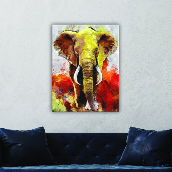 Quadro pintura de elefantes