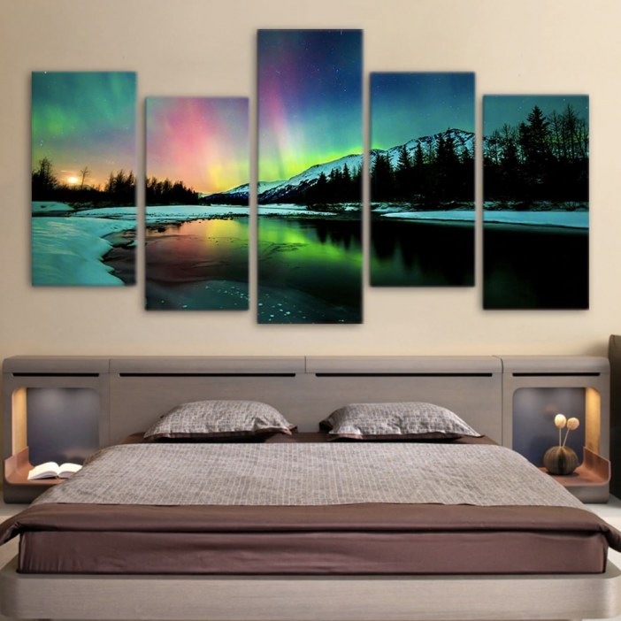 Tableau aurore boréale Tableau Montagne Tableau Nature Tableau nature morte