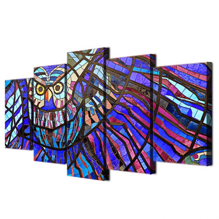 Tableau hibou mosaïque