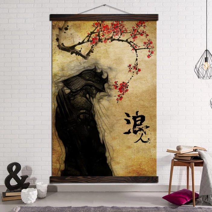 Tableau ombre de samouraï Tableau ombre de samouraï Tableau Japonais Tableau Monde