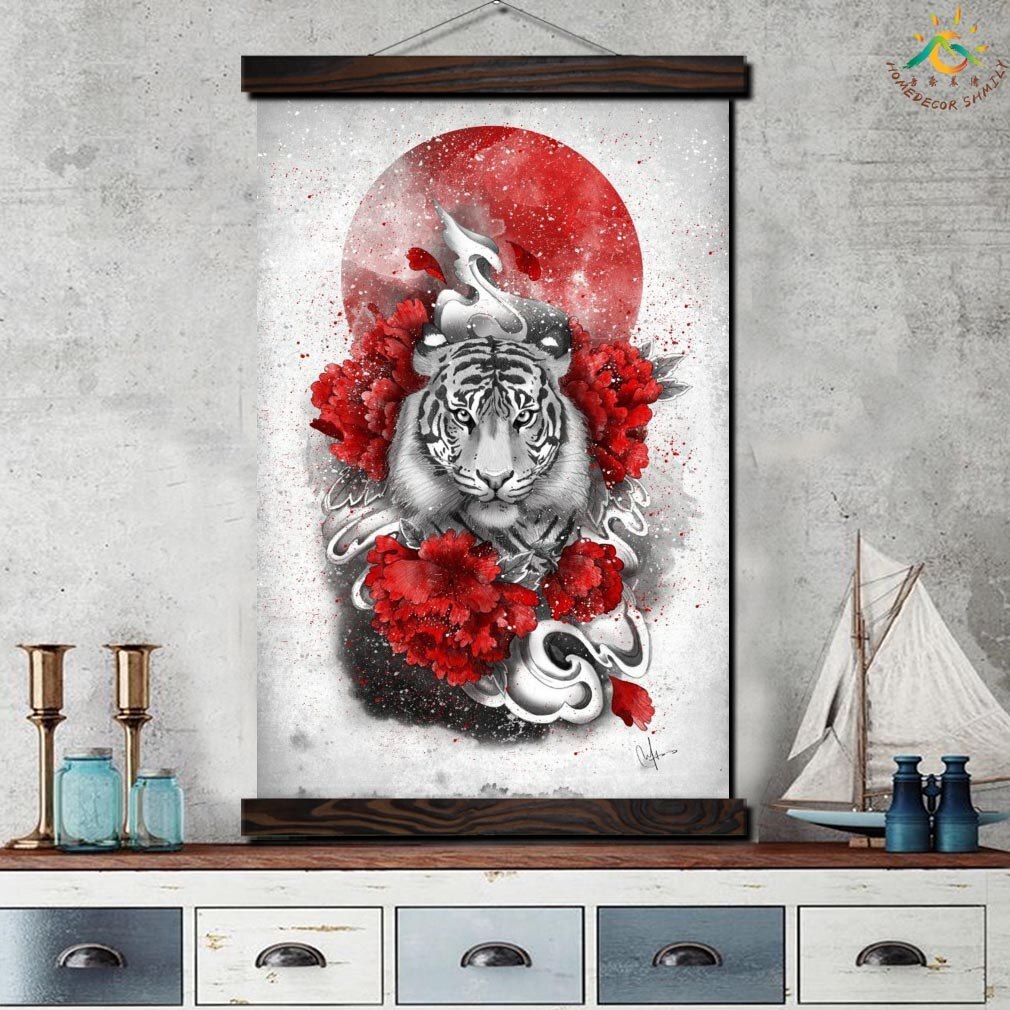 Tableau tigre du soleil levant Tableau Japonais Tableau Monde taille: XXS|XS|S|M|L|XL|XXL