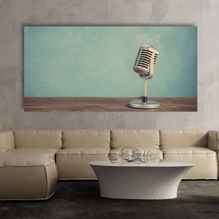 Tableau Le microphone Tableau Vintage Tableaux originaux