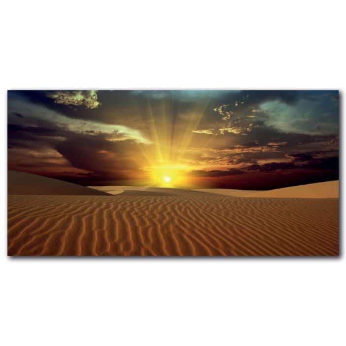 Tableau Coucher de soleil dans le désert horizontal Tableau Nature Tableau Paysage
