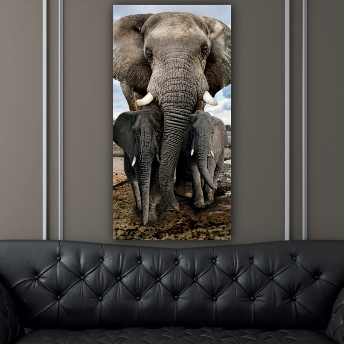 Tableau Famille d’éléphants Tableau Animaux Tableau Éléphant