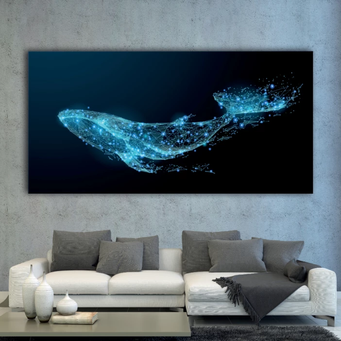 Tableau Baleine cybernétique Tableau Abstrait Tableau Animaux Tableau Baleine