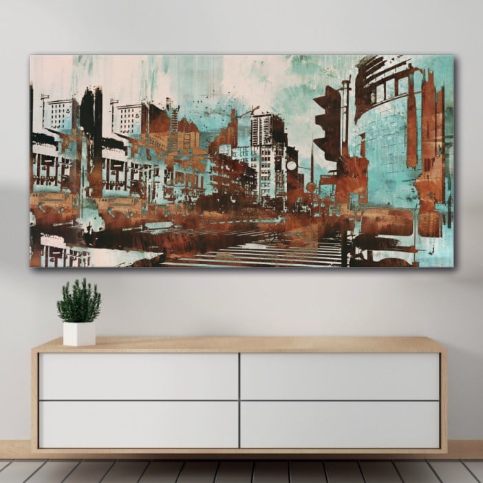 Tableau Ville abstraite Tableau Abstrait Tableau Ville