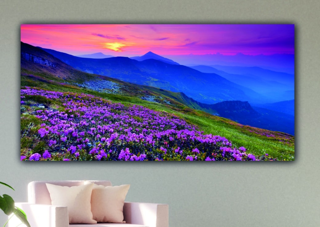 Tableau rose sur la montagne Tabloide