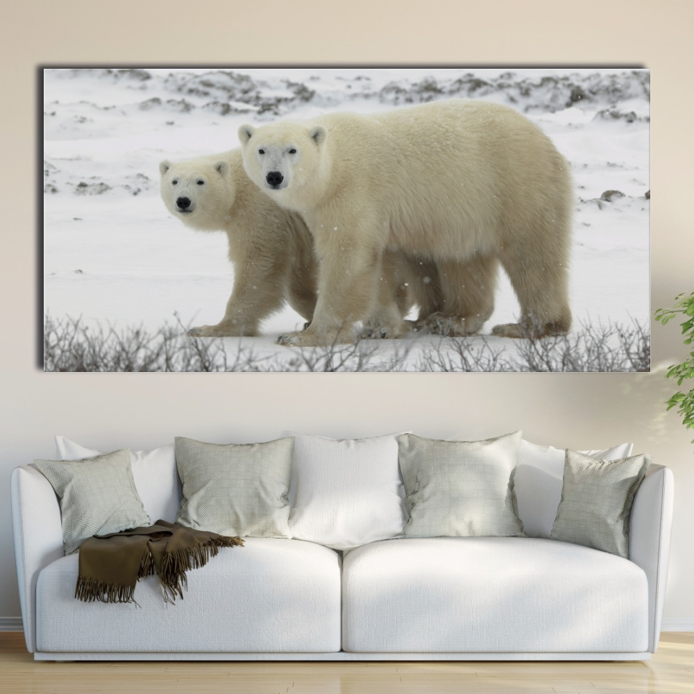 Tableau Couple d’ours polaires Tableau Animaux Tableau Ours taille: XXS|XS|S|M|L|XL|XXL