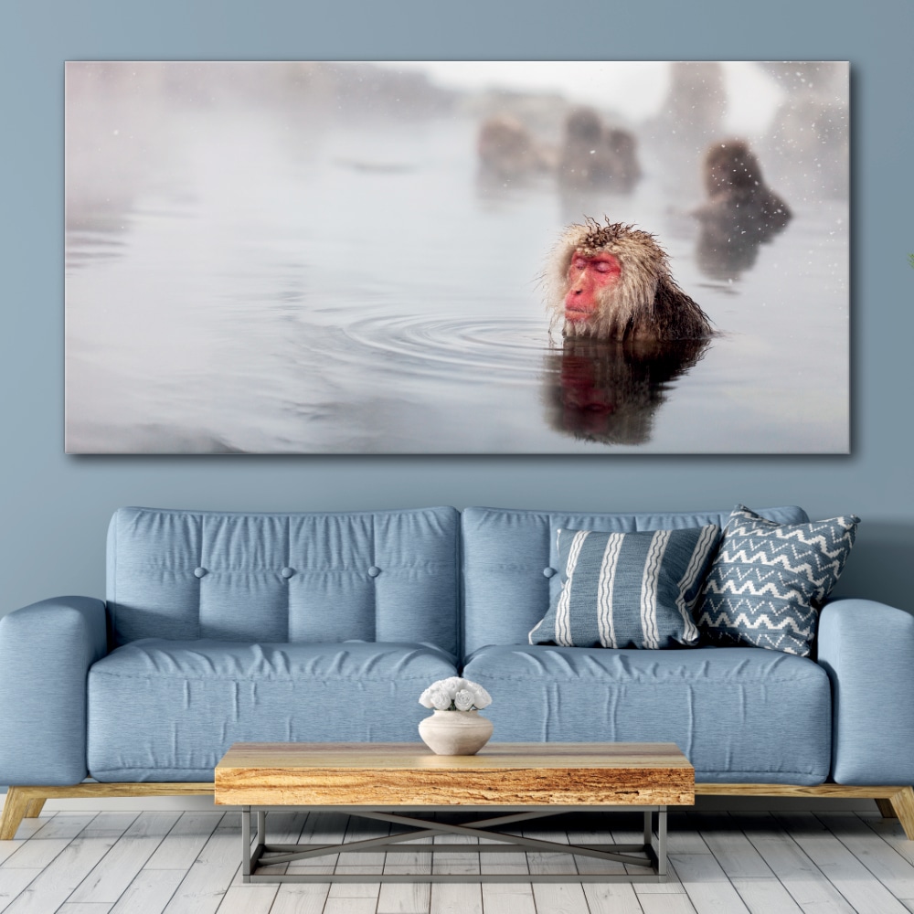 Tableau Singe japonais méditant Tableau Animaux Tableau Singe taille: XXS|XS|S|M|L|XL|XXL