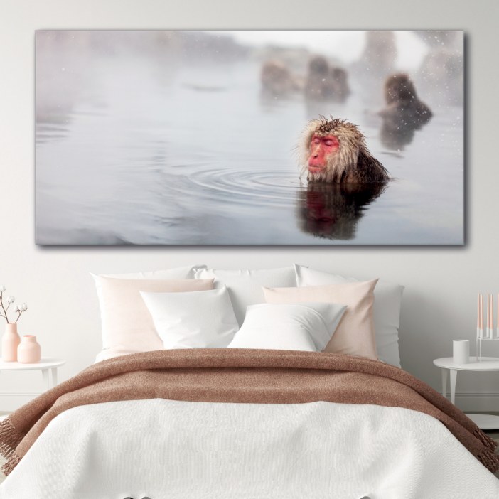 Tableau Singe japonais méditant Tableau Animaux Tableau Singe