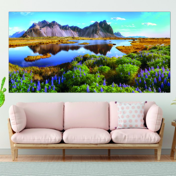 Tableau Lac et montagne colorée Tableau Montagne Tableau Nature Tableau Paysage