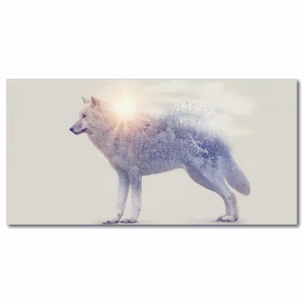 Tableau Loup blanc et la nature Tableau Animaux Tableau Loup taille: XXS|XS|S|M|L|XL|XXL