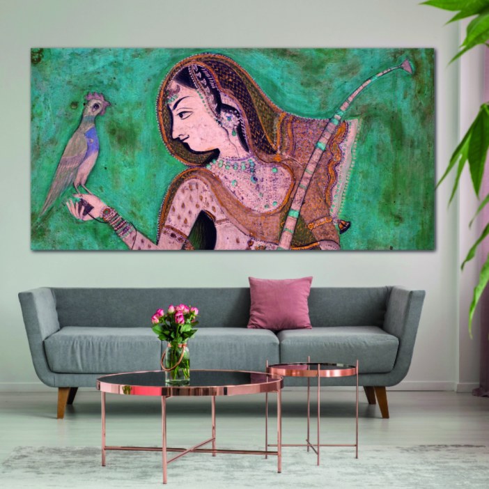 Tableau Peinture du palais Inde Tableau Vintage