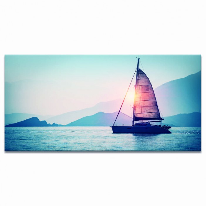 Tableau Voilier au lever du soleil Tableau Bateau Tableaux originaux