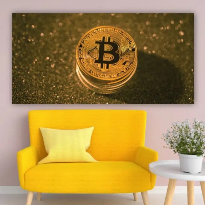 Quadro moeda Bitcoin radiante