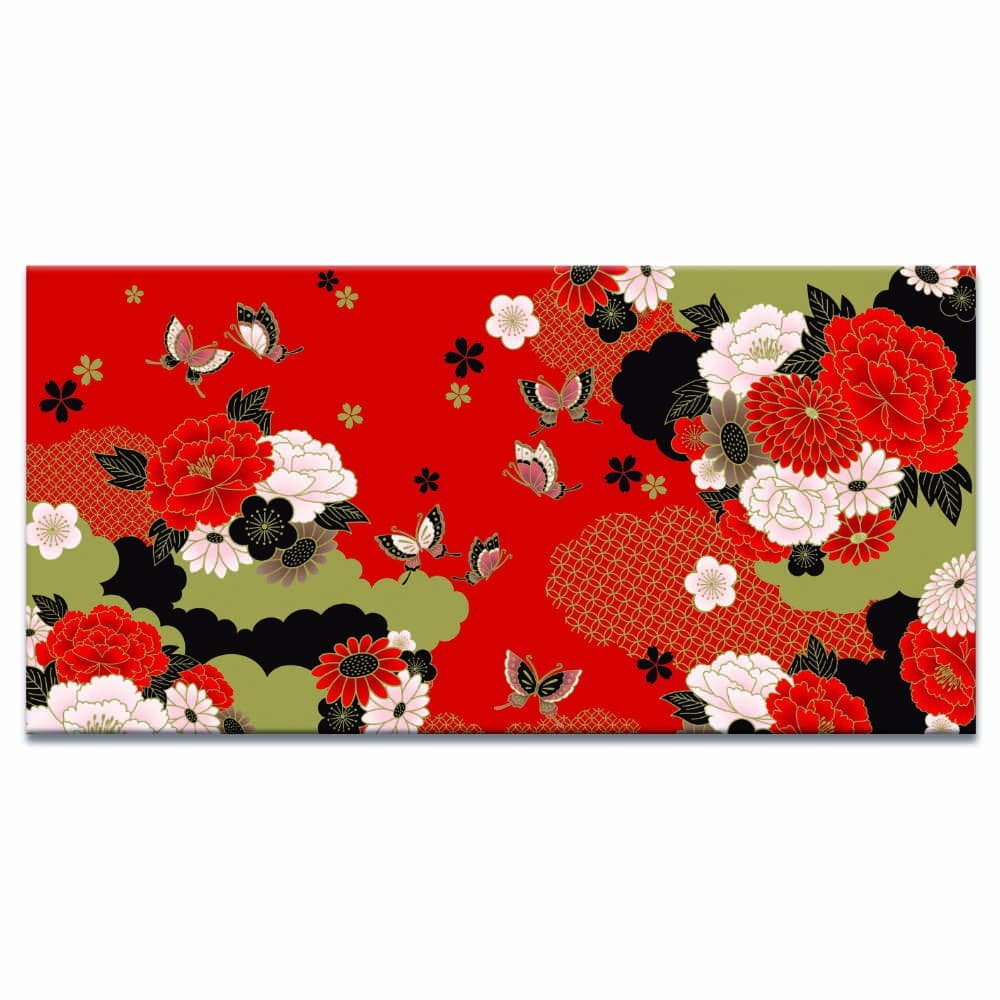 Tableau Papillons et fleurs traditionnelles japonaises
