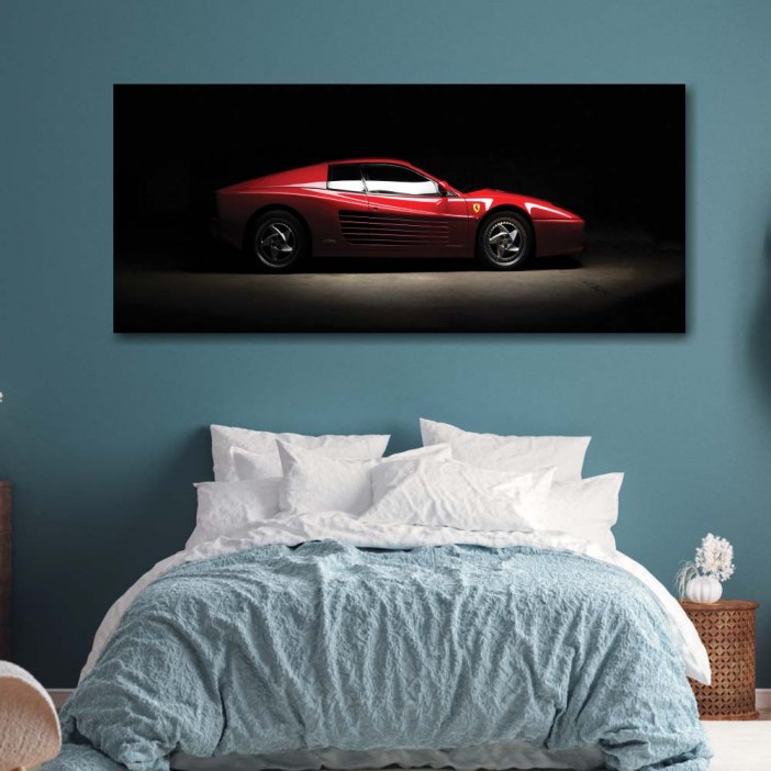 Tableau Ferrari sur fond sombre