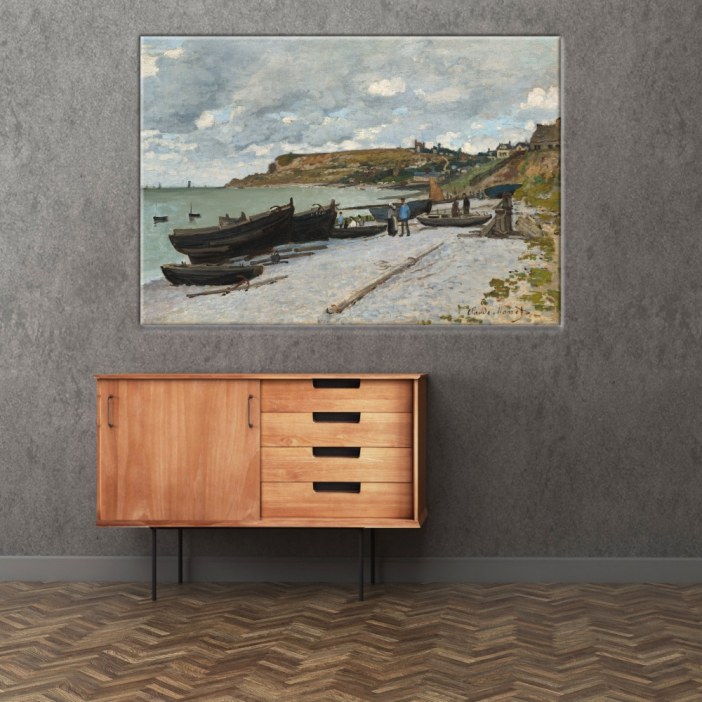 Tableau Monet La plage de Sainte-Adresse Tableau Artiste Peintre Tableau Monet taille: XXS|XS|S|M|L|XL|XXL