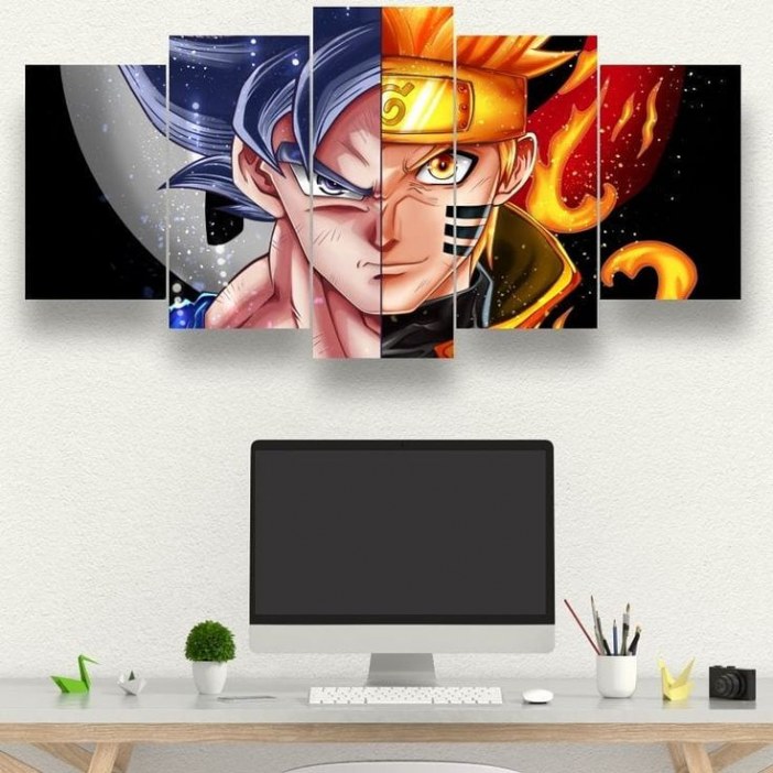 Tableau Naruto et Dragon ball Z Tableau Naruto Tableau Geek couleur: Multicolore