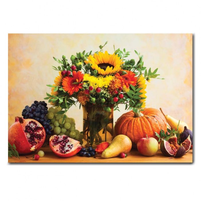 Tableau fleurs accompagnées de fruits Tableau Nature morte Tableau Nature taille: XS|S|M|L|XL|XXL