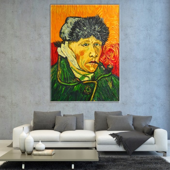 Quadro Van Gogh Auto-retrato com orelha enfaixada