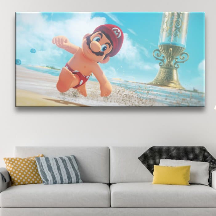 Quadro Super Mario na praia