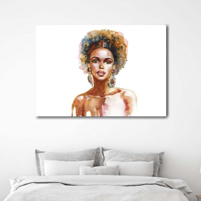 Tableau femme africaine abstrait