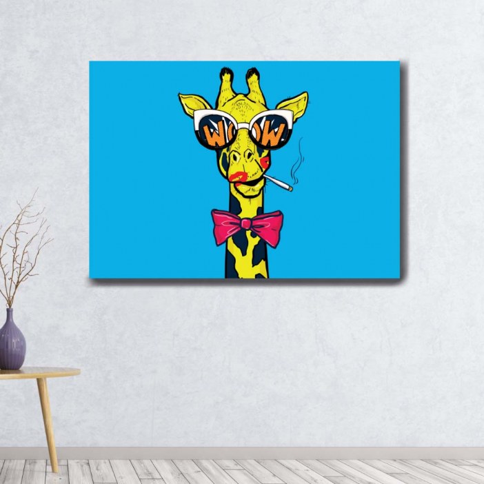 Quadro girafa pop art