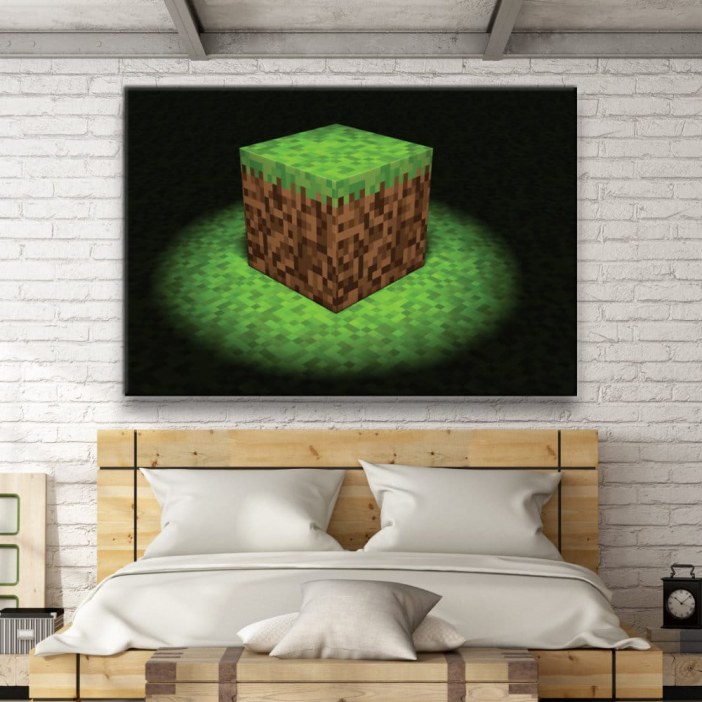 Tableau minecraft bloc Tableau Pop Art Tableau Geek Tableau Minecraft taille: XS|S|M|L|XL|XXL