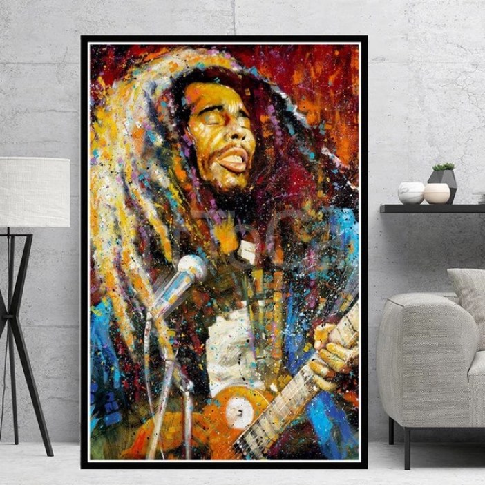 Quadro Bob Marley com a sua guitarra