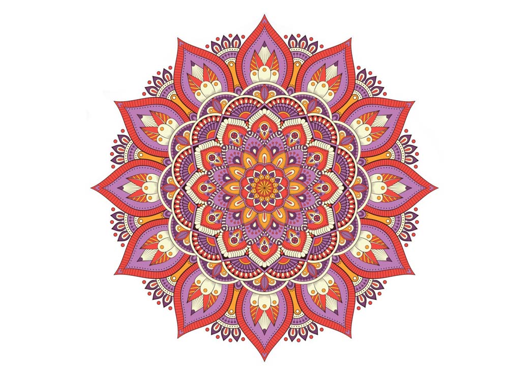 Tableau mosaïque de mandalas colorés Tableau Mandala Tableau Zen format: Horizontal