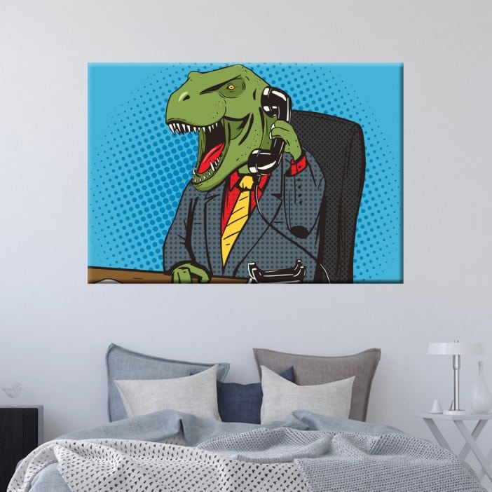 Quadro T-Rex business man pop art