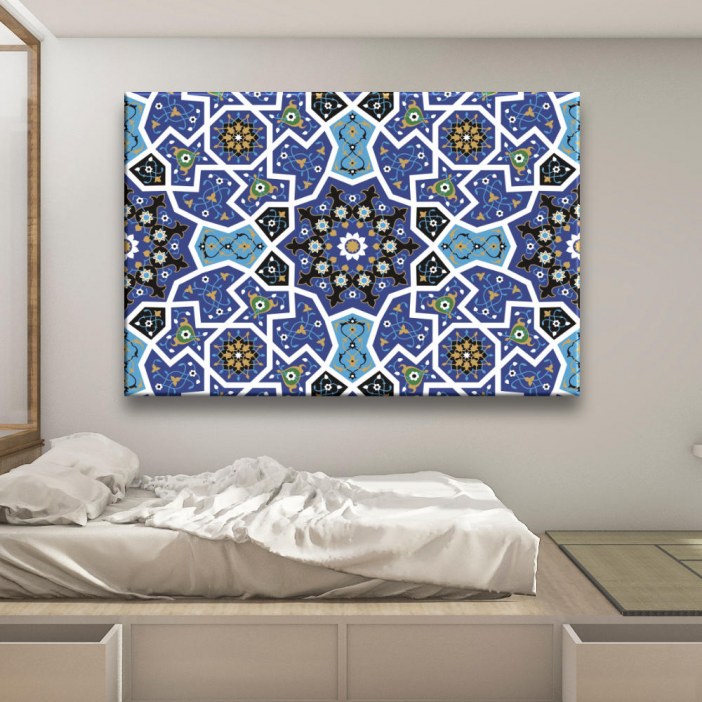 Quadro mosaico mandala azul