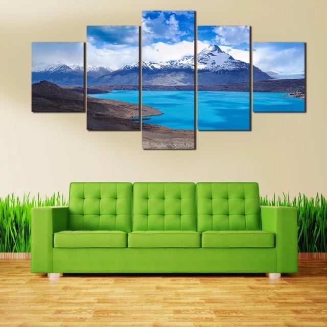 Quadro escandinavo vista para as montanhas cobertas de neve - Image 2