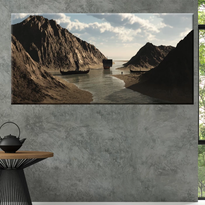 tableau viking dans un salon