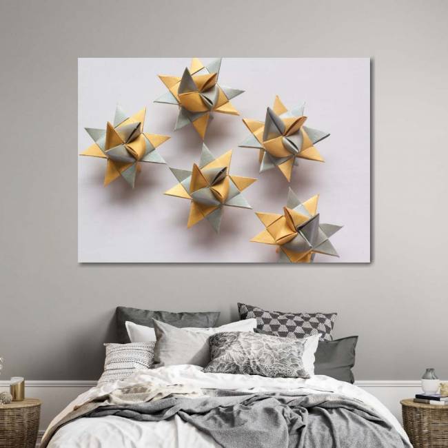 Quadro origami na forma de uma estrela